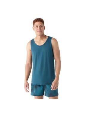 Smartwool SW016545 Men's Active Ultralite Tank Medium Teal Green Blue